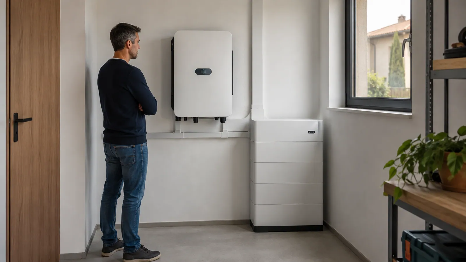 Inverter e batteria di accumulo in un locale tecnico domestico